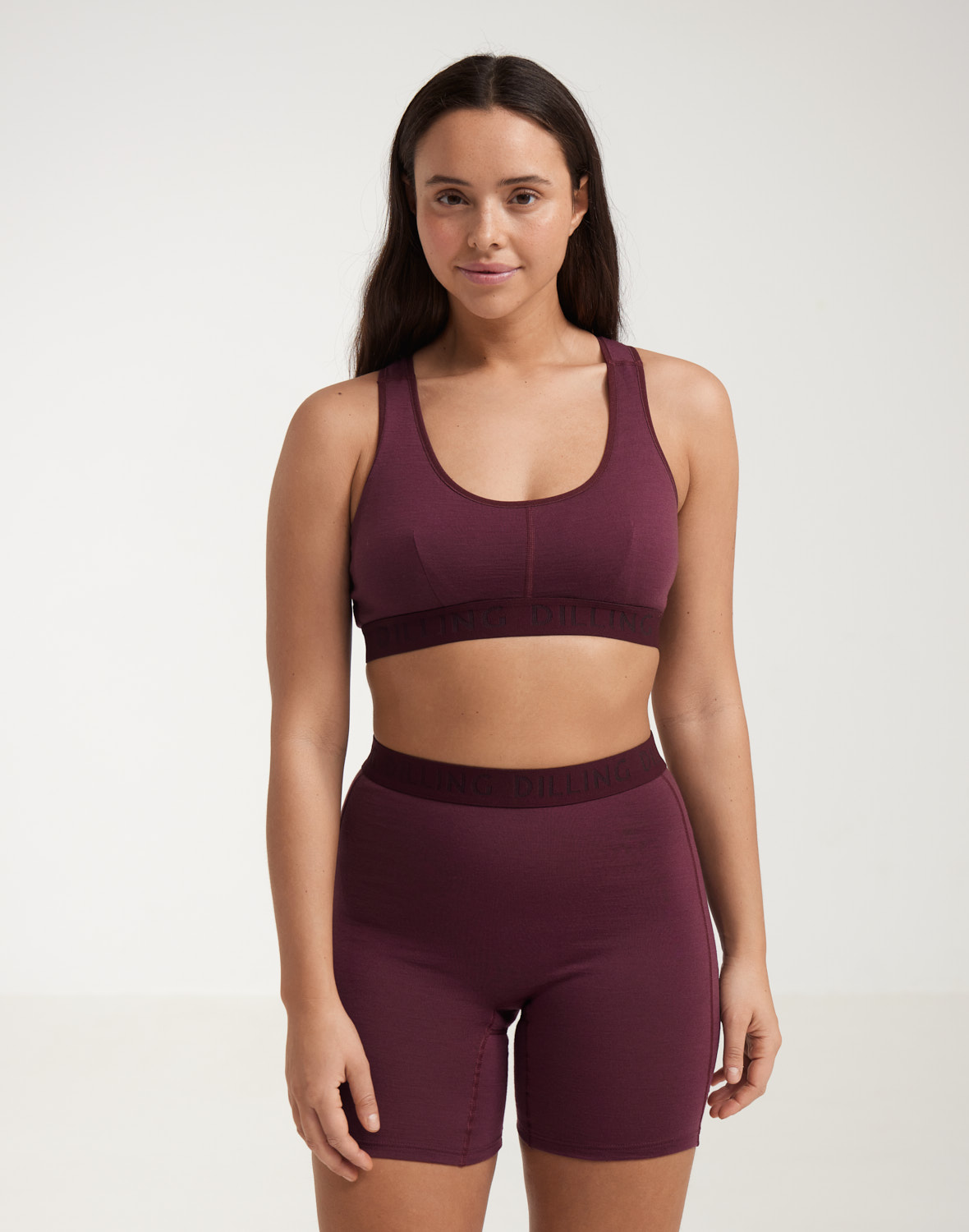 Dilling shorts i merinoull, bourgogne